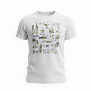 Barcelona Graphic T-Shirt – White – Size M